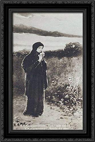 Evening Peace 16x24 Black Ornate Wood Framed Canvas Art by Wilhelm Kotarbinski - Vintage Wall Decor for Living Room, Bedroom & Office