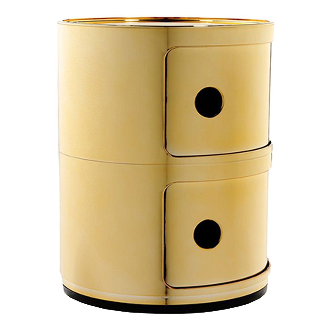 Componibili Round 2-Door Storage Tower - Modern Modular Cabinet for Bedroom, Living Room & Office Organization