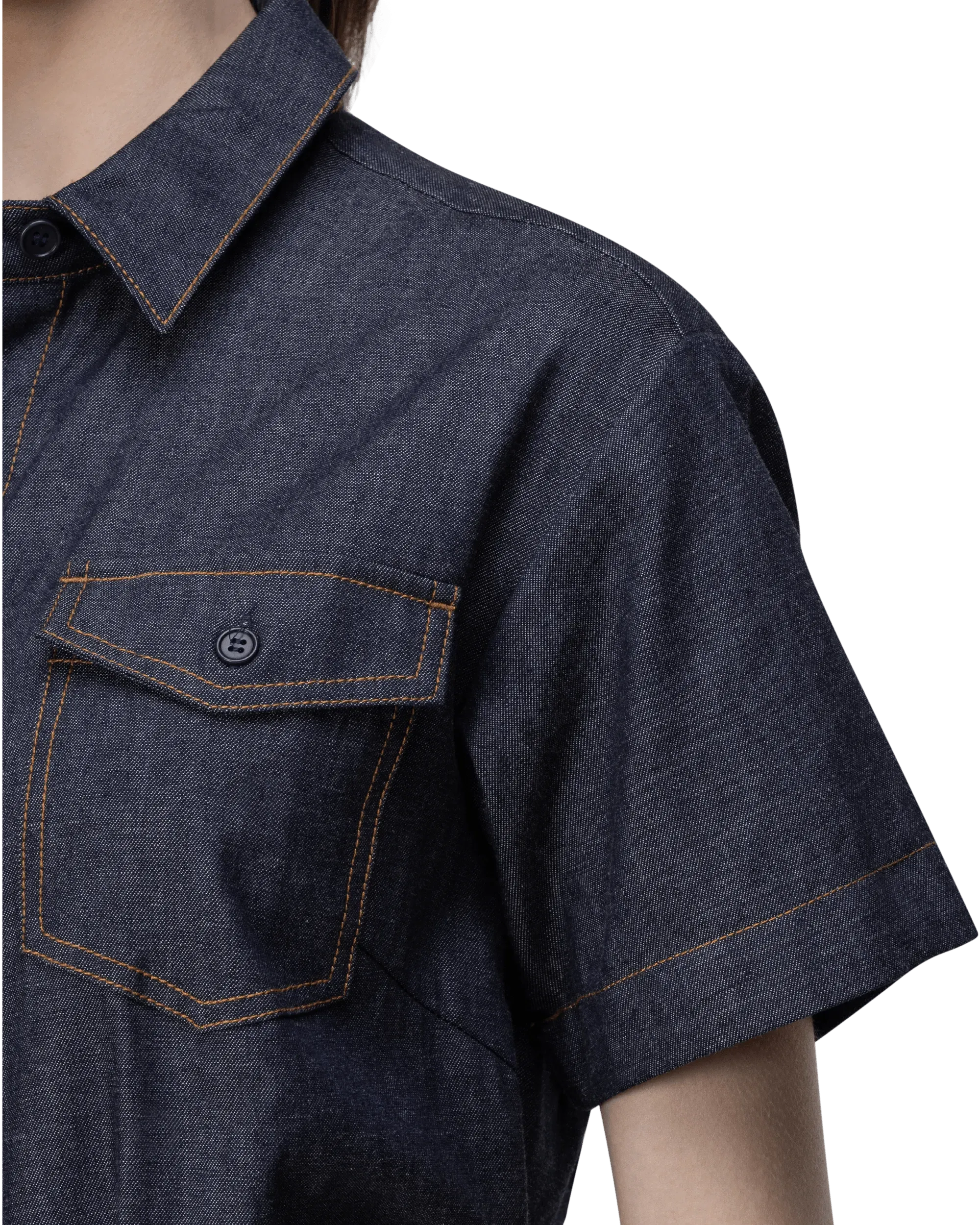 Keikok Denim Dress for Women - Vintage Blue Stretch Denim Shirt Dress with Pockets | Casual Outfit for Date Night, Office Wear & Weekend Brunch