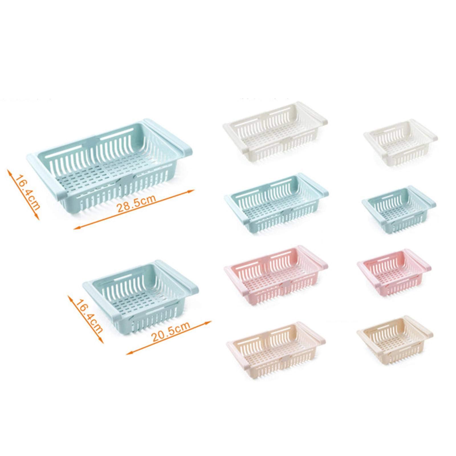 Adjustable Stretchable Refrigerator Organizer Drawer - Pull-Out Storage Basket for Fridge Organization - Fresh Food Spacer Layer Rack - Perfect for Fruits, Vegetables and Snacks Storage