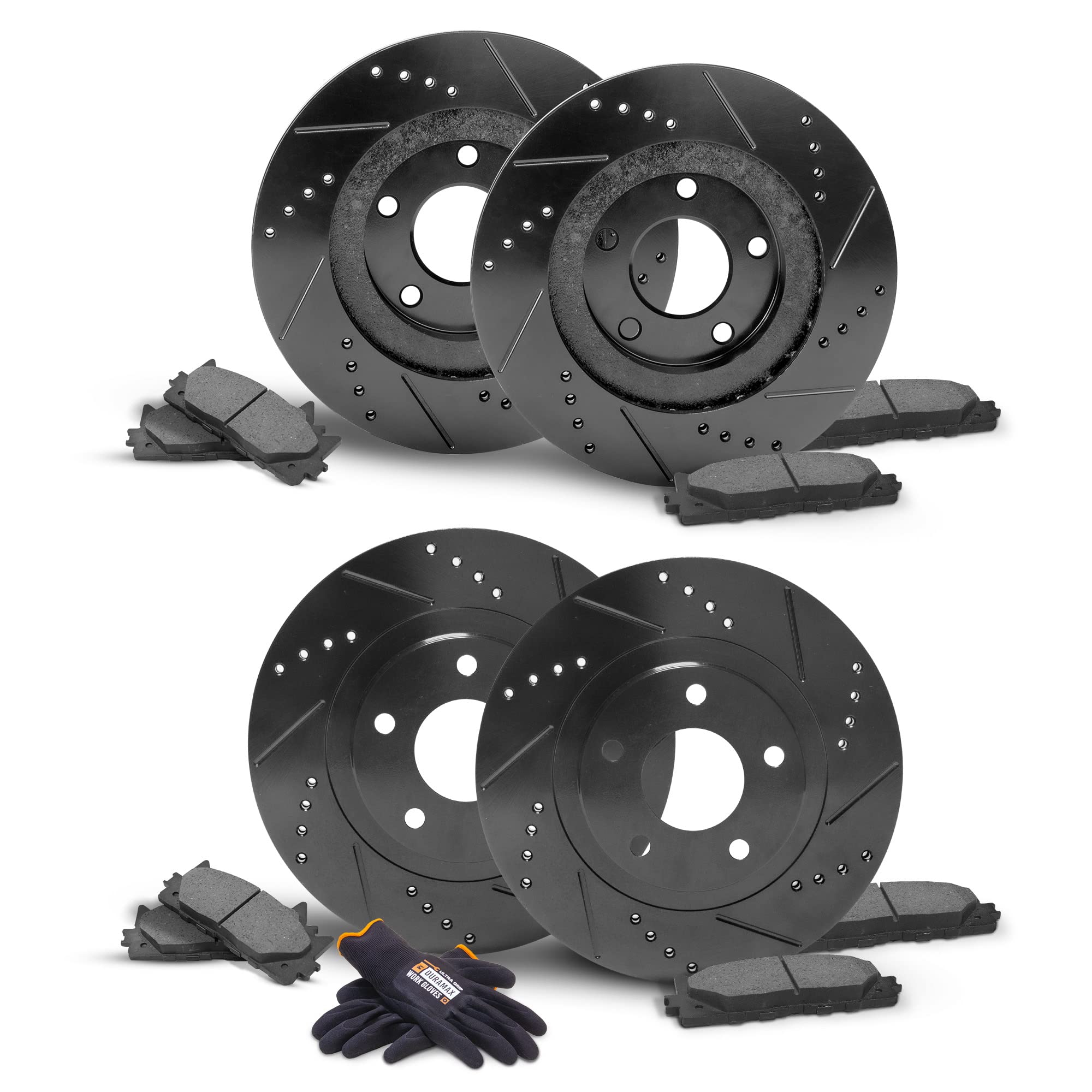 Premium Front & Rear Max Brakes Elite XDS Rotors with Carbon Ceramic Pads KT036083 - High-Performance Braking for Sports Cars & Track Vehicles