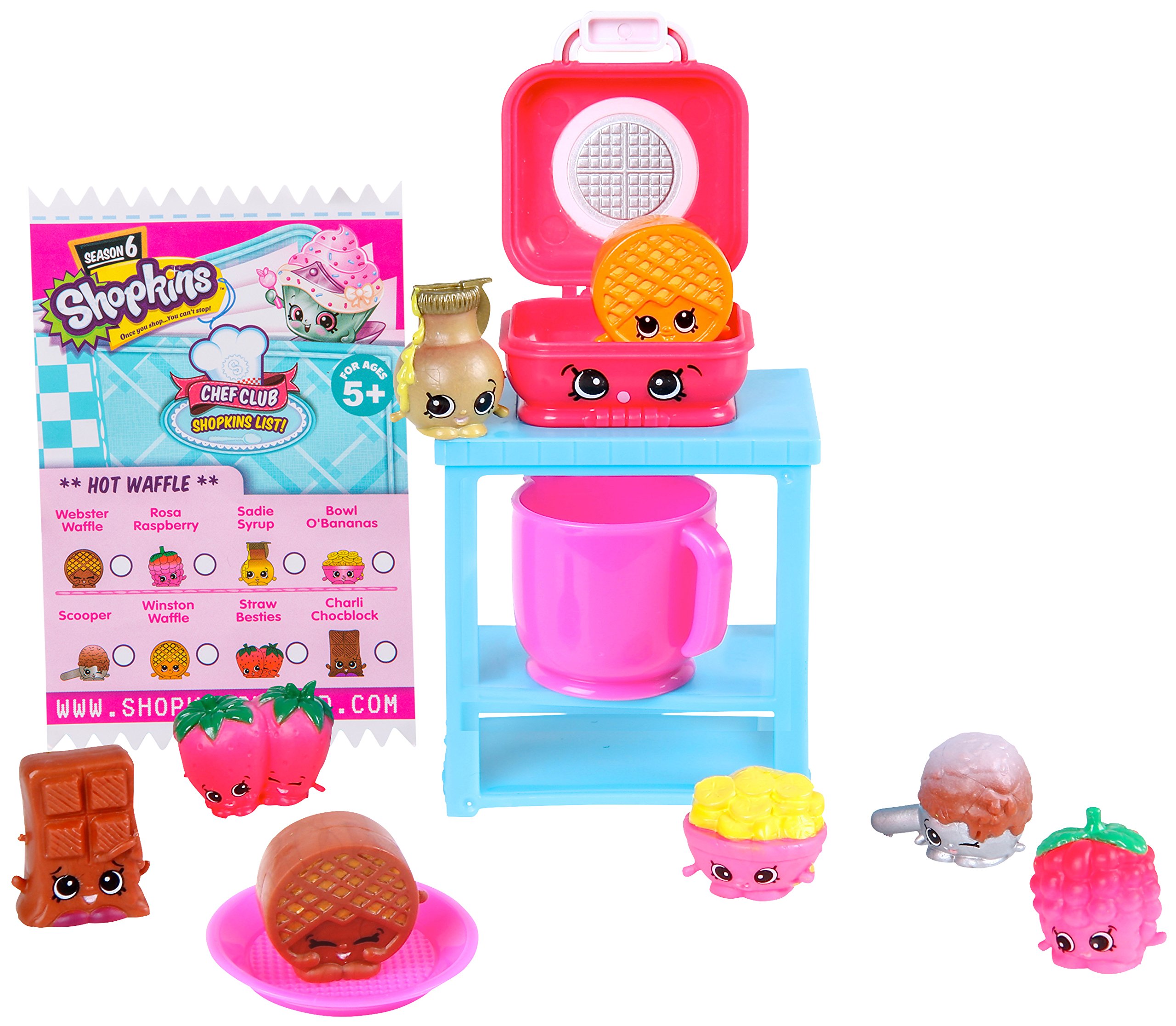 Shopkins Chef Club Hot Waffle Playset - 12 Piece Miniature Toy Food Set for Kids | Pretend Play, Collectibles & Party Favors | Perfect for Role Play, Birthday Gifts & Classroom Rewards