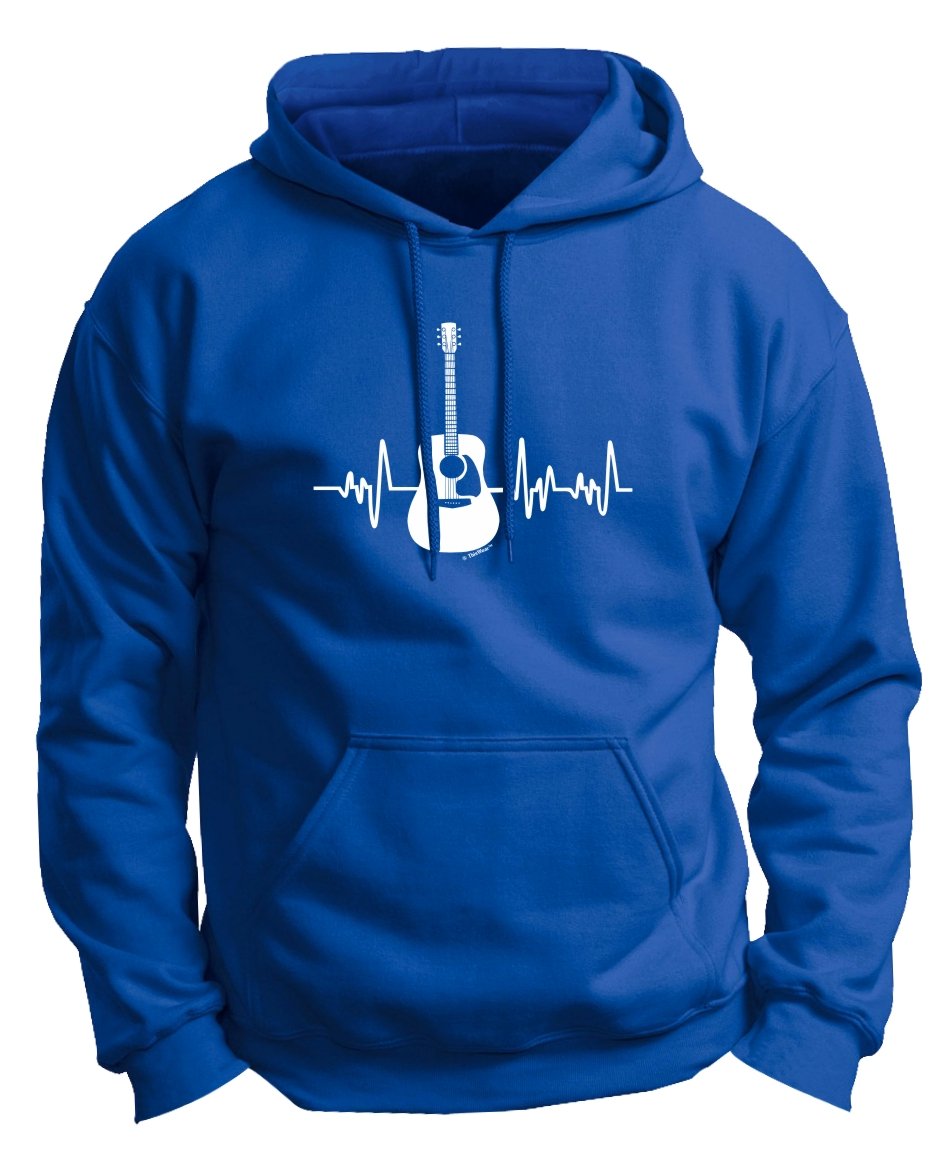 Premium Acoustic Guitar Heartbeat Hoodie Sweatshirt - Unique Music Lover Gift for Guitarists & Musicians - Perfect for Concerts, Music Festivals & Casual Wear