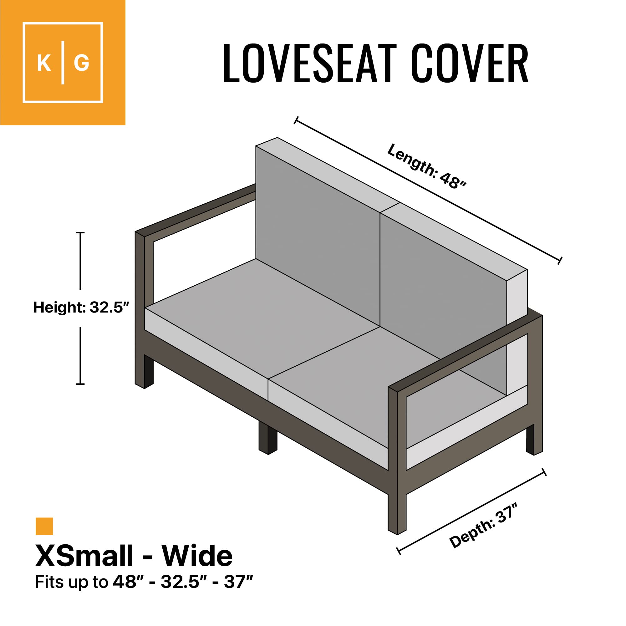 KHOMO GEAR Waterproof Outdoor Loveseat Cover for Patio Furniture - Extra Small (48