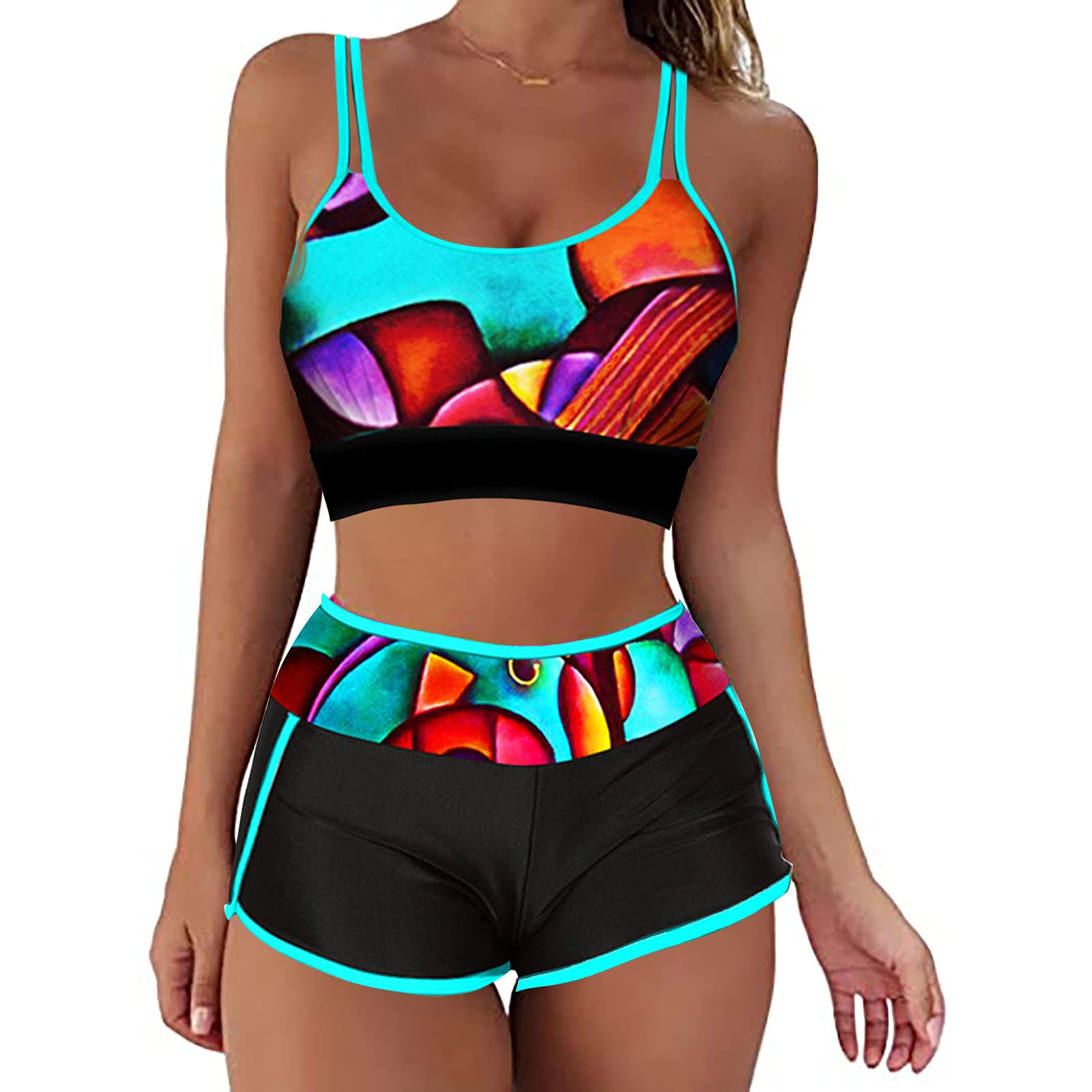 Women's Sexy Printed Two-Piece Bikini Set - Summer Solid Tank Swimsuit for Beach, Pool & Vacation | Trendy Swimwear for Women
