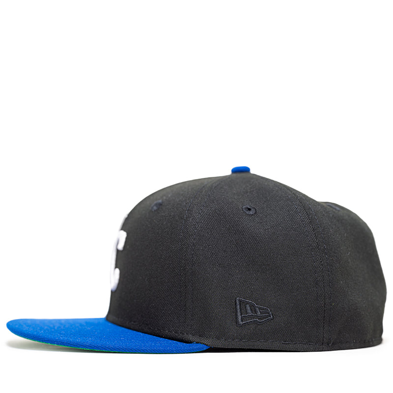 New Era x Politics Kansas City Royals 59FIFTY Fitted Hat - Black/Light Royal - Official MLB Baseball Cap for Men & Women - Perfect for Games, Streetwear & Fan Collections