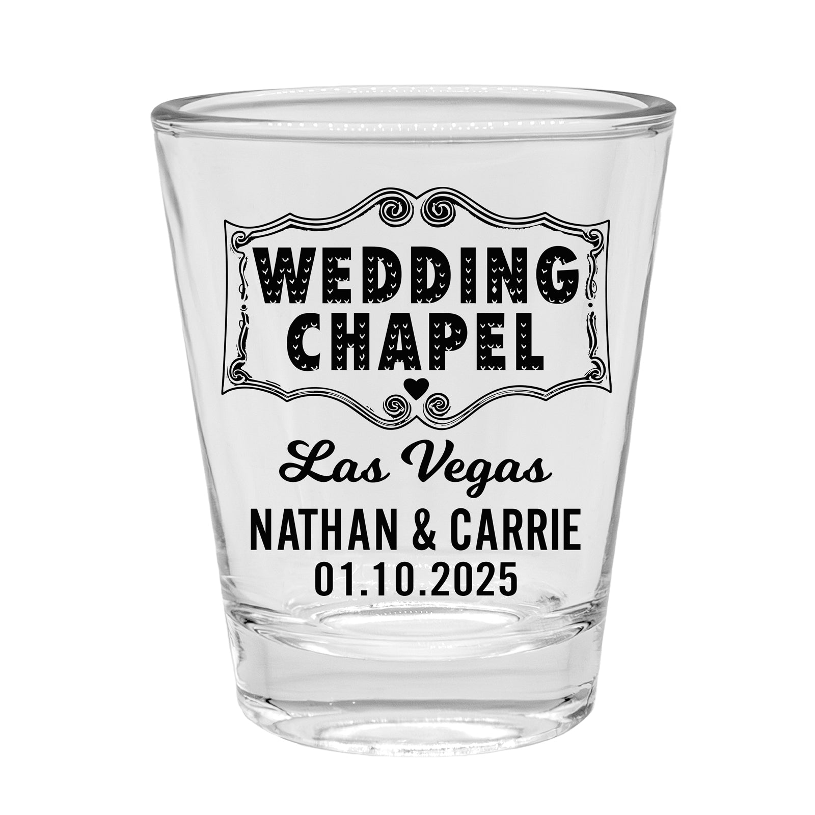 Customizable 1.75oz Clear Shot Glass - Perfect for Wedding Chapel, Bachelor/Bachelorette Parties, and Bar Events - Bulk Pack for Celebrations and Gifts