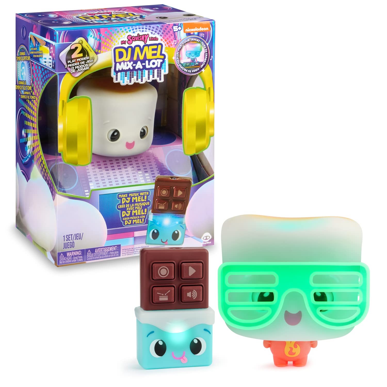 WowWee My Squishy Little DJ Mel Mix-A-Lot - Interactive Musical Toy for Kids, Singing & Dancing Robot with Lights & Sounds - Perfect for Birthday Gifts, Party Entertainment & Early Learning Playtime