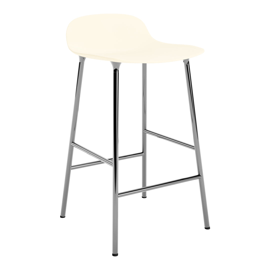 Modern Metal Leg Form Counter Stool - Bar Stool for Kitchen Island, Breakfast Nook & Home Decor - Adjustable Height Contemporary Dining Stool