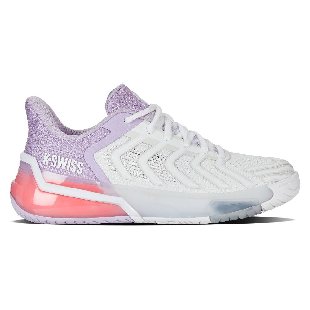 K Swiss Ultrashot 4 Women's Tennis Shoes - White/Orchid Petal - Lightweight & Supportive for Competitive Play & Training - Perfect for Court Matches, Gym Workouts & Casual Wear