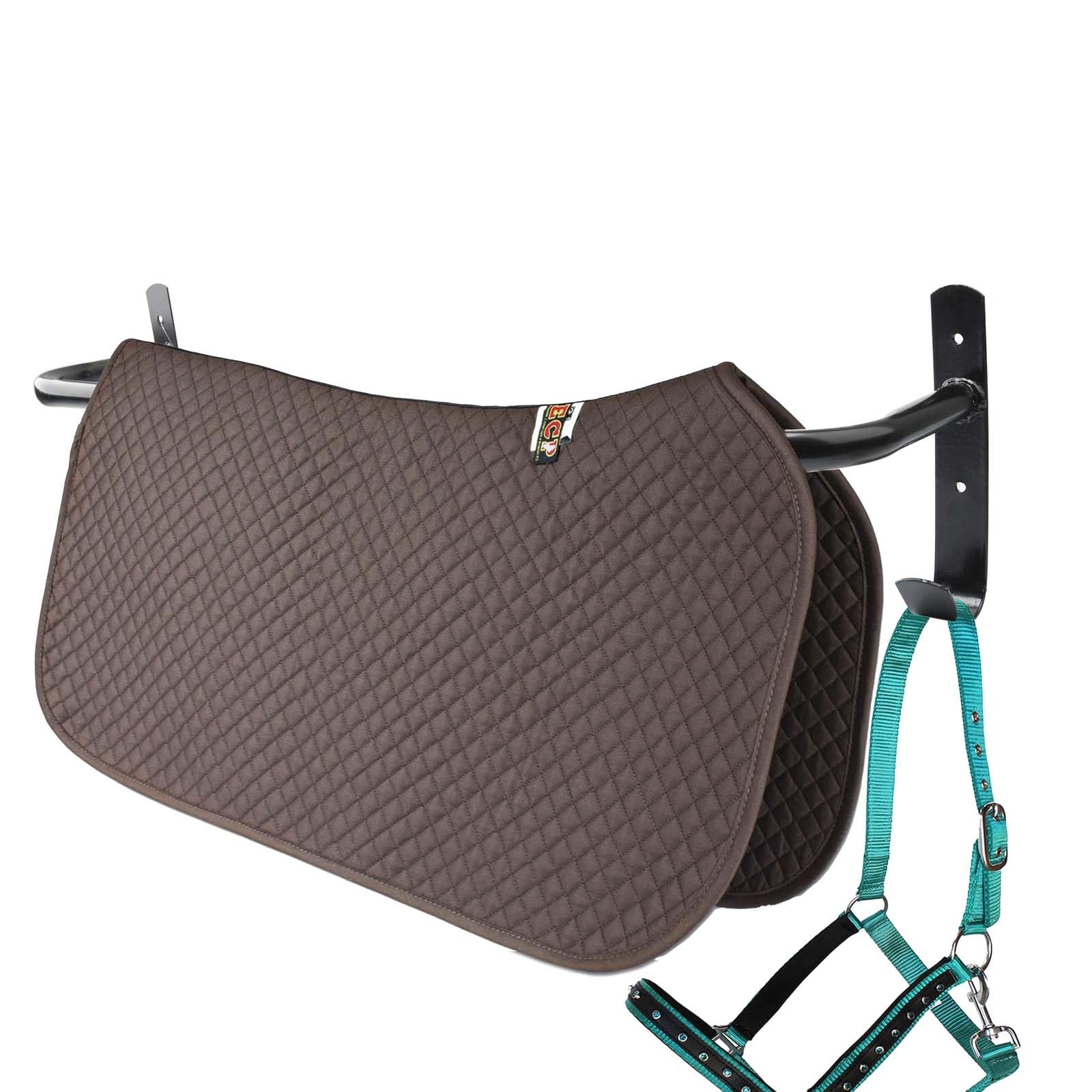 4-Piece Wall Mounted Blanket Rack with Tack Rack - 33.8 Inch Heavy Duty Blanket Bar for Hanging Horse Blankets, Saddle Pads & Stable Accessories - Perfect for Barn Organization & Equestrian Gear Storage