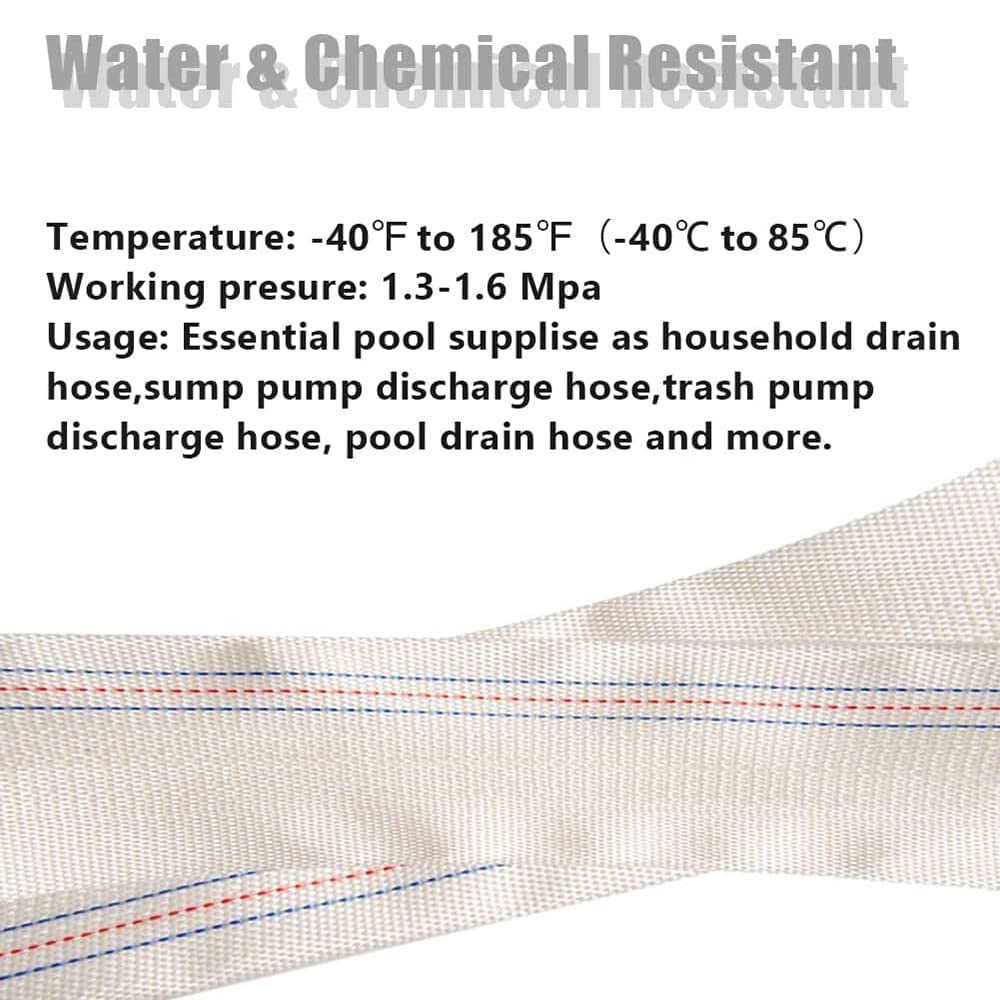 1.5 Inch Flat Discharge Water Pump Hose - 99ft Fire & Irrigation Hose with Connectors | Durable Firefighting & Agricultural Water Transfer Solution for Emergency & Farm Use