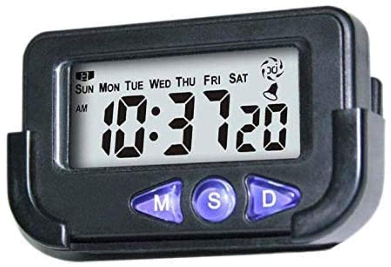 SaiFei Digital Alarm Clock - Portable Travel Clock with Stopwatch, LED Display, Battery Powered - Perfect for Bedroom, Office, Car & Travel (Black)