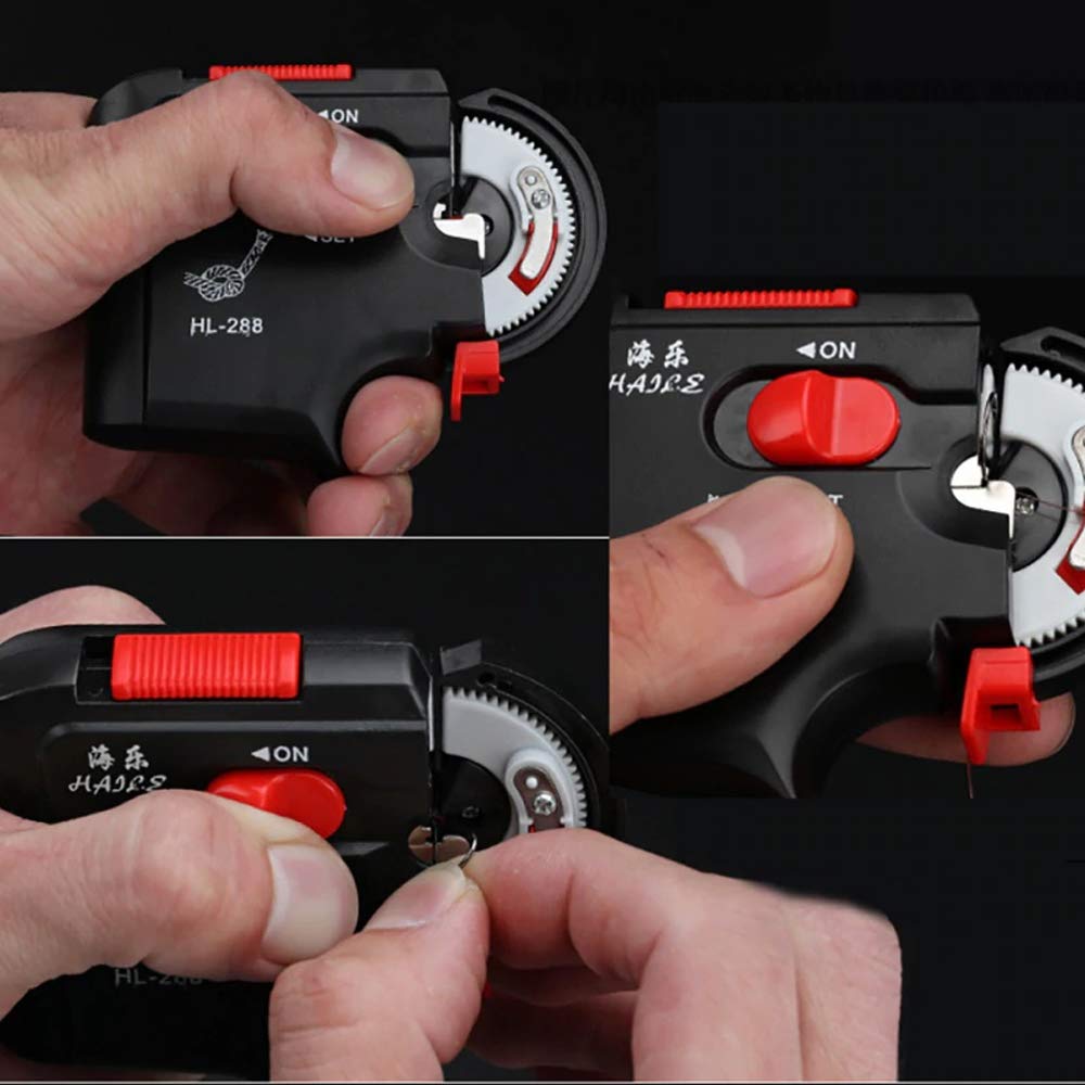 Automatic Portable Electric Fishing Hook Tier Machine - Fast & Easy Fishing Hook Tying Tool for Freshwater & Saltwater Fishing - Perfect for Anglers, Beginners & Professionals (Black) - Use for Bass, Trout, Salmon & More