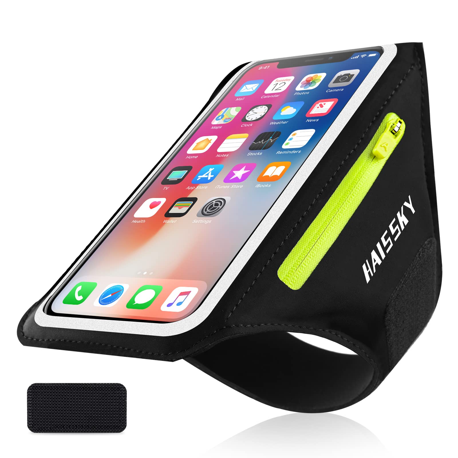 Running Phone Armband with Zipper Pocket - Water Resistant Sports Arm Band for iPhone 16/15/12/11 Pro & Galaxy S24/S20 (Fits Up to 6.7