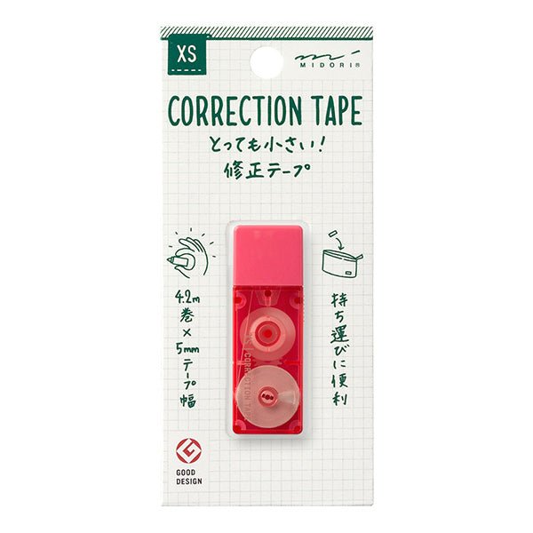 Midori DESIGNPHIL XS Correction Tape - White Out Tape for Office, School & Home Use - Perfect for Documents, Homework & Crafting Projects