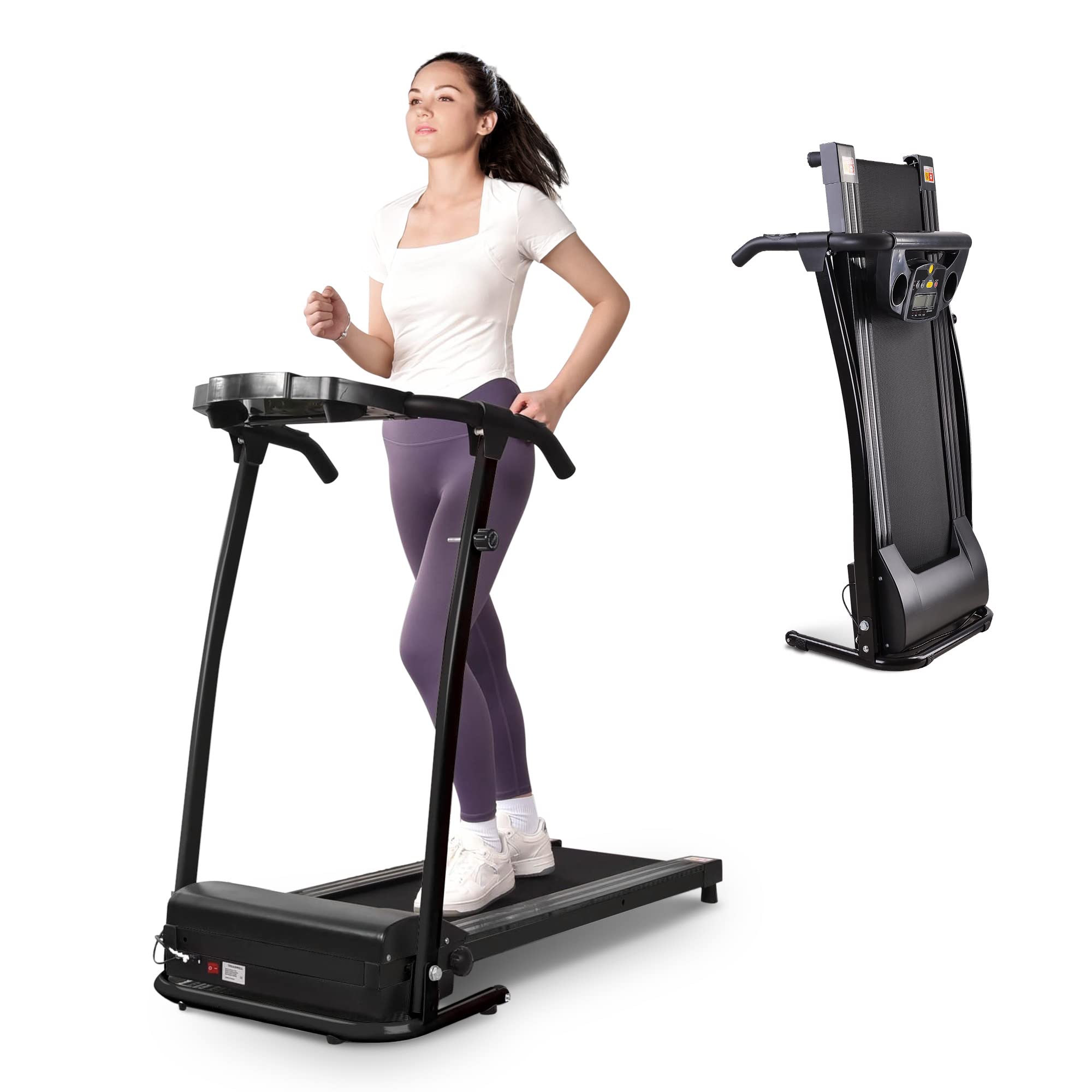 AW Foldable Electric Treadmill - Portable Running & Walking Machine with LCD Display | Easy Assembly for Home, Office, Gym | Compact Design Perfect for Small Spaces, Apartments & Basements | Ideal for Cardio Workouts, Jogging & Daily Exercise