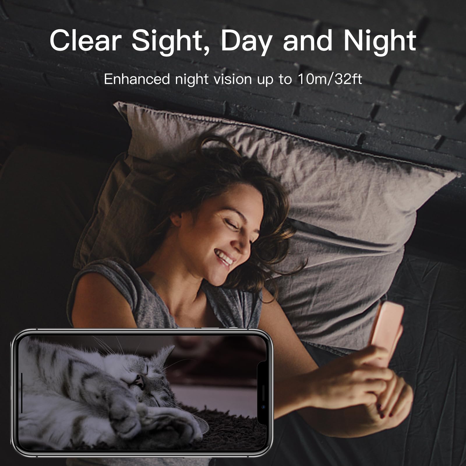 2K 360° View Pet Camera with Phone App - 2 Pack Indoor Security Camera for Baby Monitoring, Motion Tracking, Pan/Tilt, Night Vision & Two-Way Audio - Works with Alexa (2.4G WiFi Only) - Perfect for Home Security, Pet Watching & Baby Care (P2T 2PC)