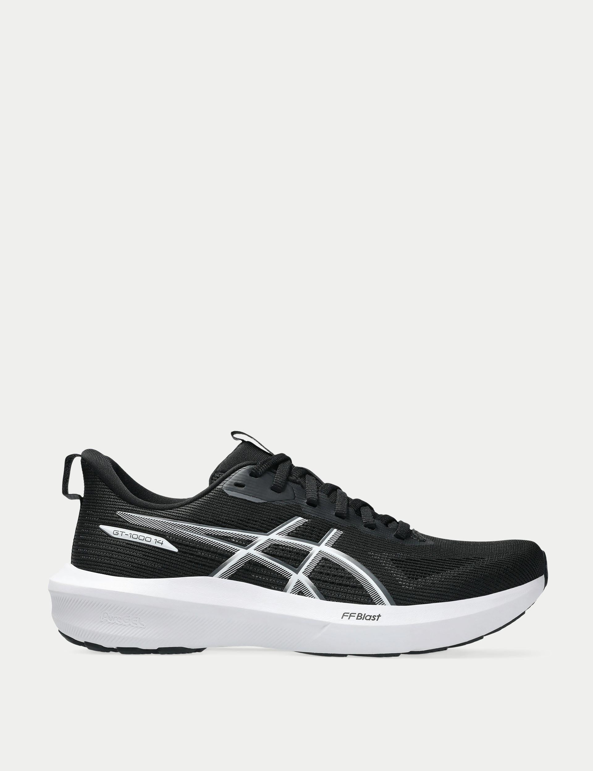 GT 1000 14 Running Shoes for Men - Black/White - Lightweight Athletic Sneakers for Jogging, Gym & Everyday Wear