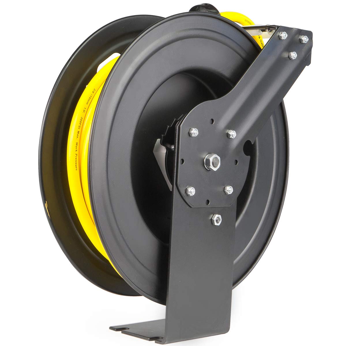 XtremepowerUS Auto-Rewind Retractable 50-Ft x 3/8-Inch Air Hose Reel with Heavy Duty Rubber Hose - Perfect for Garage, Workshop, and Industrial Air Compressor Use