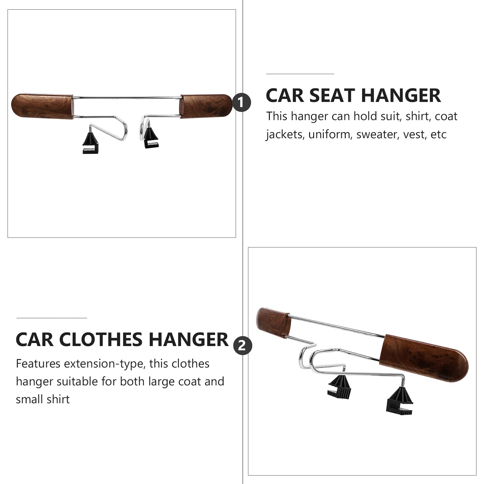 BESPORTBLE 1pc Stainless Steel Car Hanger Headrest Hook - Heavy Duty Truck Seat Coat Rack for Jackets, Shirts & Clothes - Perfect for Backseat Organization & Road Trips