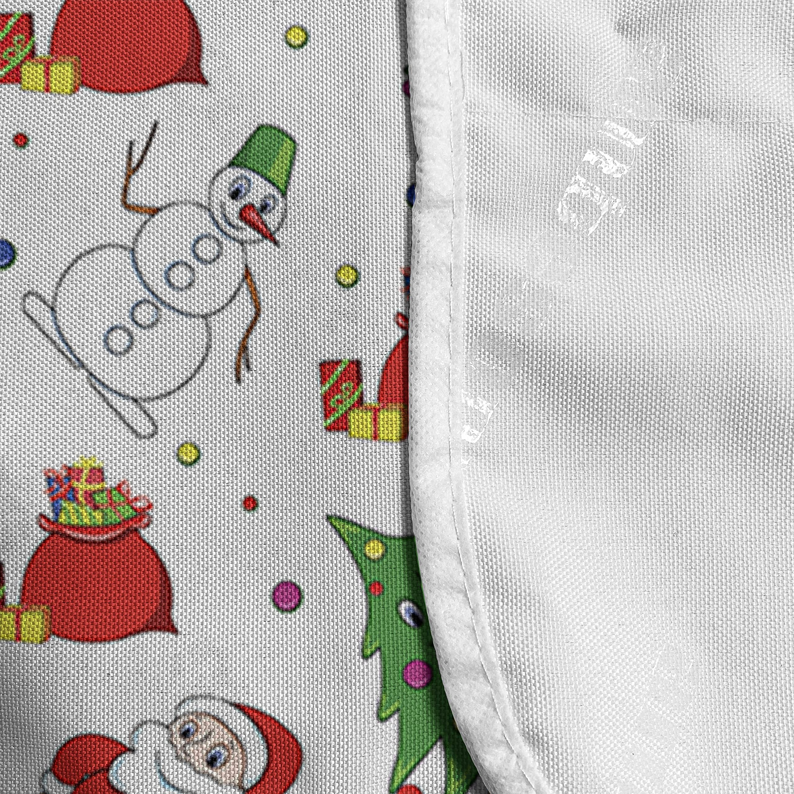 Ambesonne Christmas Microwave Cover - Santa Claus & Tree Design on Polka Dot Backdrop, Waterproof Kitchen Organizer with Pockets, 36