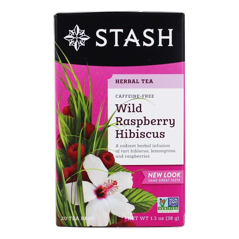 Organic Wild Raspberry Hibiscus Herbal Tea Bags - 20 Count | Caffeine-Free, Antioxidant-Rich | Perfect for Relaxation, Iced Tea & Gift Giving