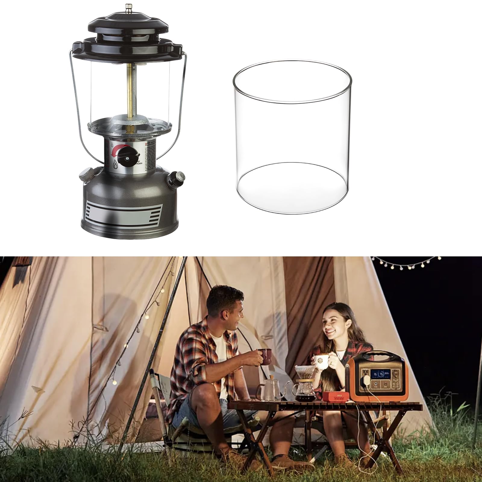 **Replacement Glass Globe for Coleman Lanterns - Clear & Durable Camping Lantern Globe - Perfect for Outdoor Adventures, Hiking, and Emergency Lighting**