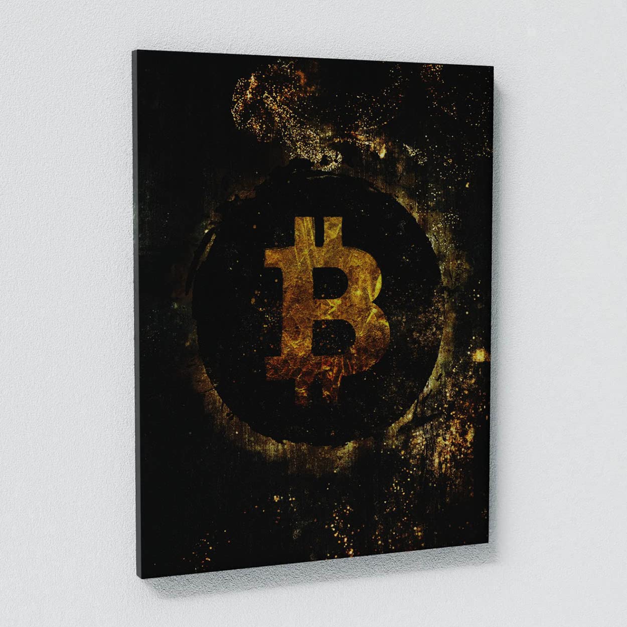 Crypto Canvas Wall Art - Unique Bitcoin & Blockchain Themed Home Decor for Living Room, Office & Gifts | Modern Digital Currency Art Print