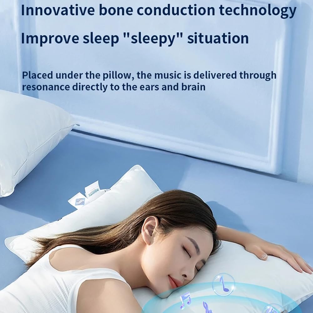 Marran Mini Bone Conduction Bluetooth Speaker - Wireless Pillow Speaker with MP3 Player, TF Card Support | Perfect for Bedtime Music, Sleep Therapy & Private Listening Without Headphones