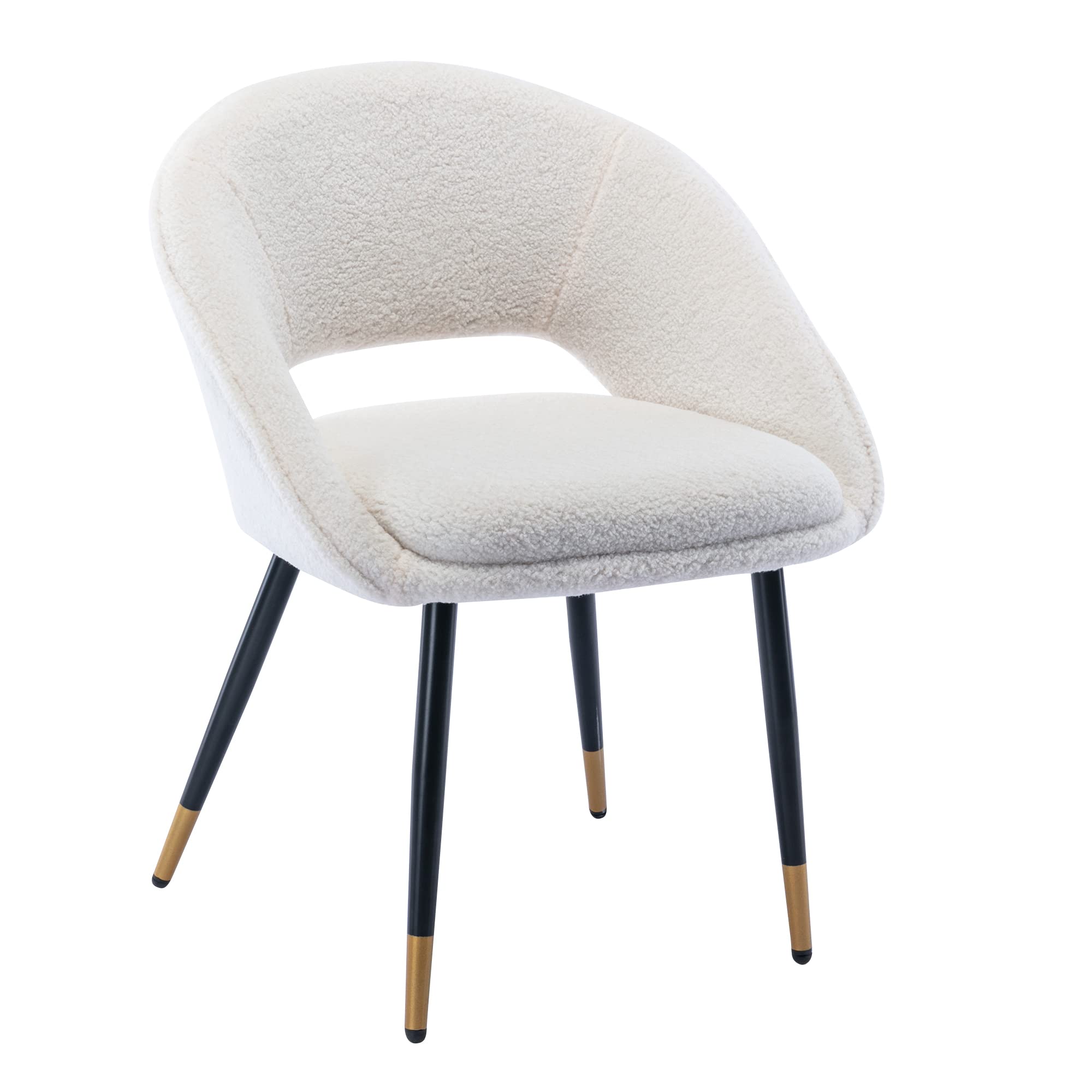 Modern Upholstered Wingback Dining Chairs with Steel Legs - Comfortable Accent Chairs for Living Room, Bedroom & Kitchen - Beige - Perfect for Dining Sets, Home Decor & Small Spaces