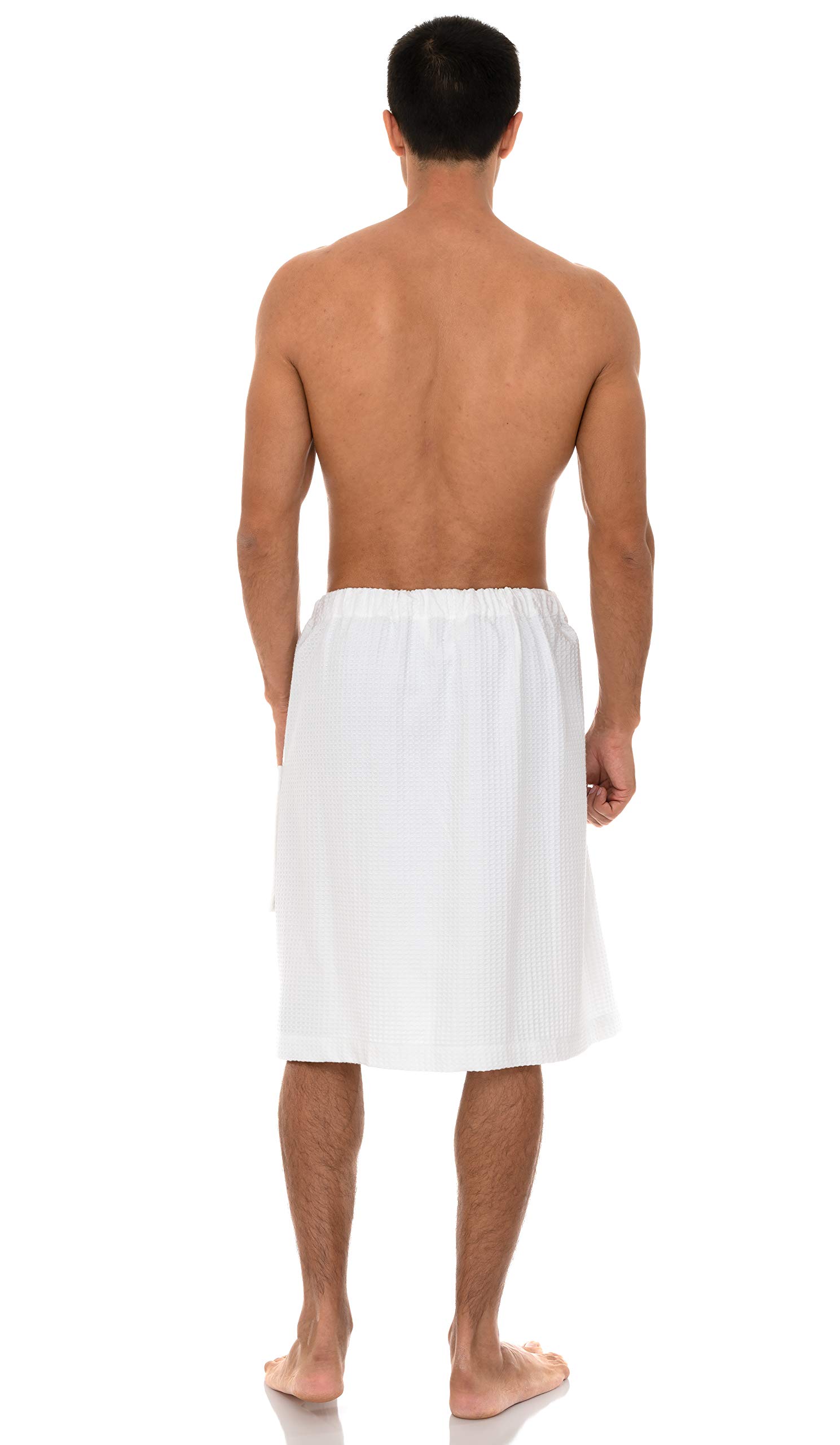 TowelSelections Men's Waffle Weave Shower Wrap - Soft Spa Bath Robe & Gym Cover-Up - Perfect for Post-Workout, Poolside & Relaxation at Home