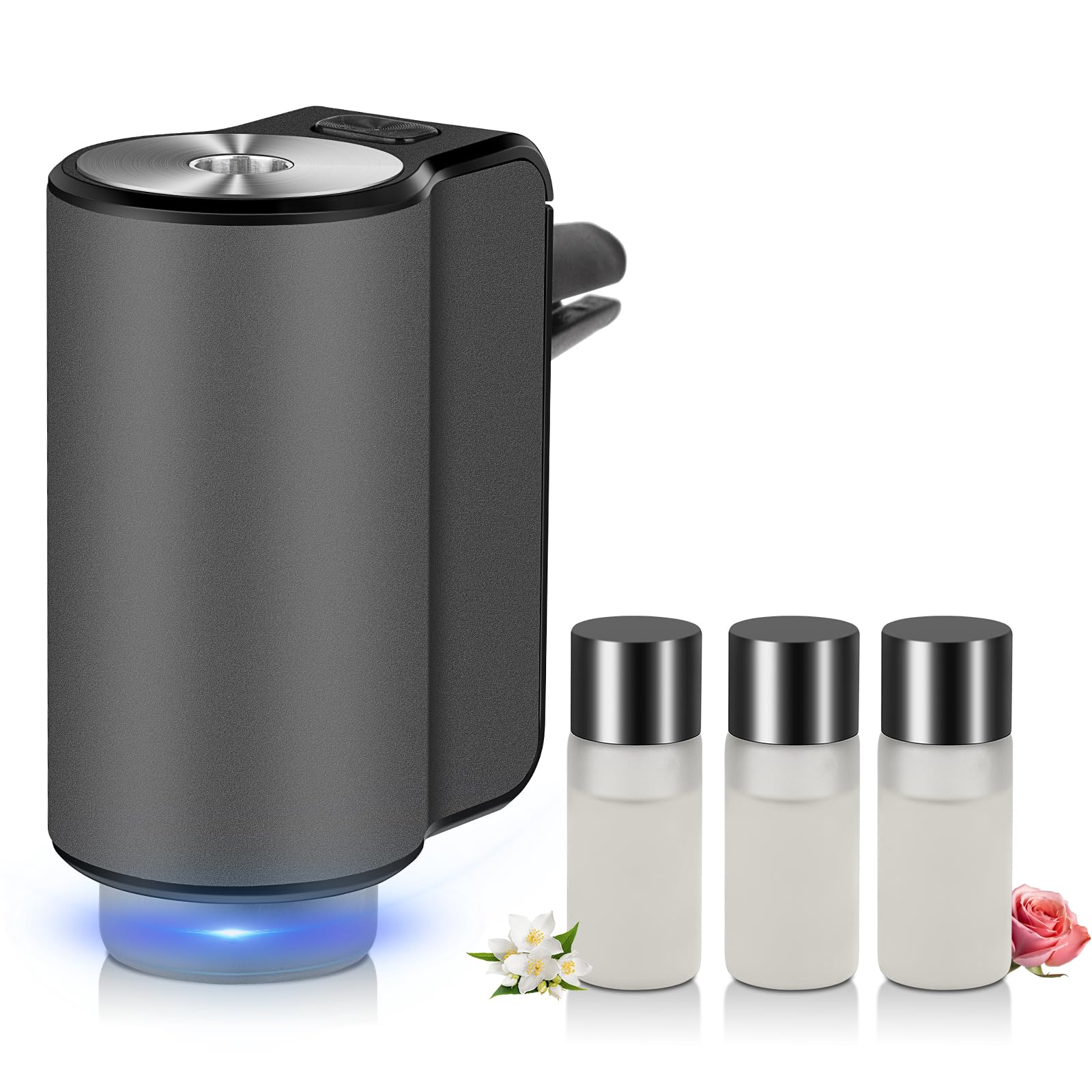 Smart Automatic Car Air Freshener with 3 Perfume Bottles - Rechargeable & 3-Level Adjustable Diffuser for Vehicles (Coco Chanel Scent) | Eliminate Odors & Freshen Your Car Interior | Perfect for Commuting, Road Trips & Rideshare Drivers
