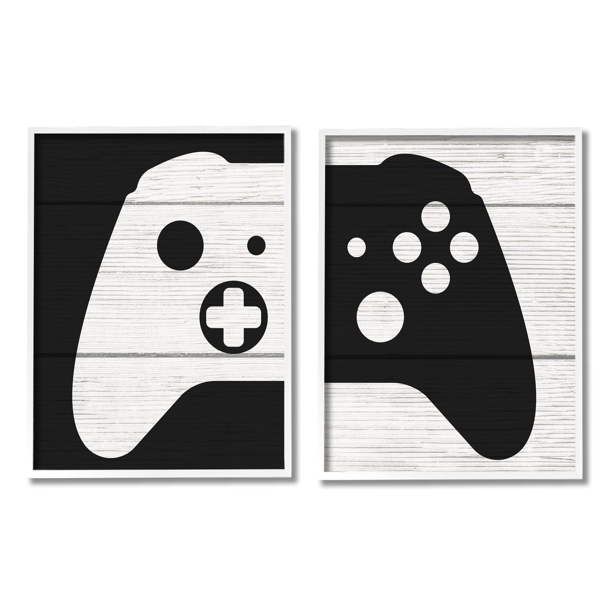 Stupell Industries Gaming Controller Wall Art - Monochromatic Grain Pattern Illustration by Daphne Polselli | Modern Video Game Decor for Gamers Room & Man Cave