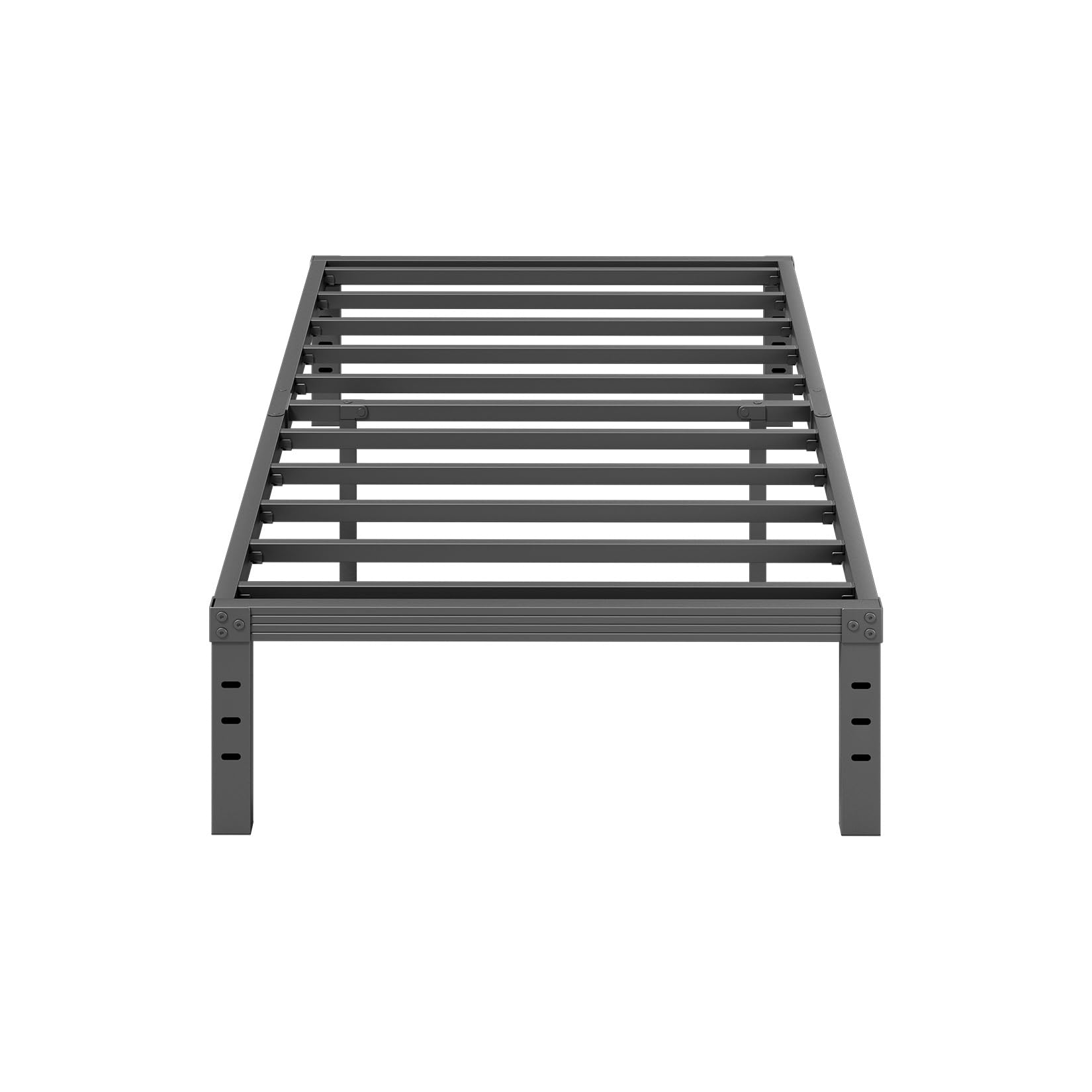 ZIYOO Twin Bed Frame with Heavy Duty Steel Slats - 14 Inch Platform Bed Frame, No Box Spring Needed, Noise Free & Easy Assembly - Under Bed Storage Space, Non-Slip Design, Black - Perfect for Kids Rooms, Guest Rooms & Small Spaces