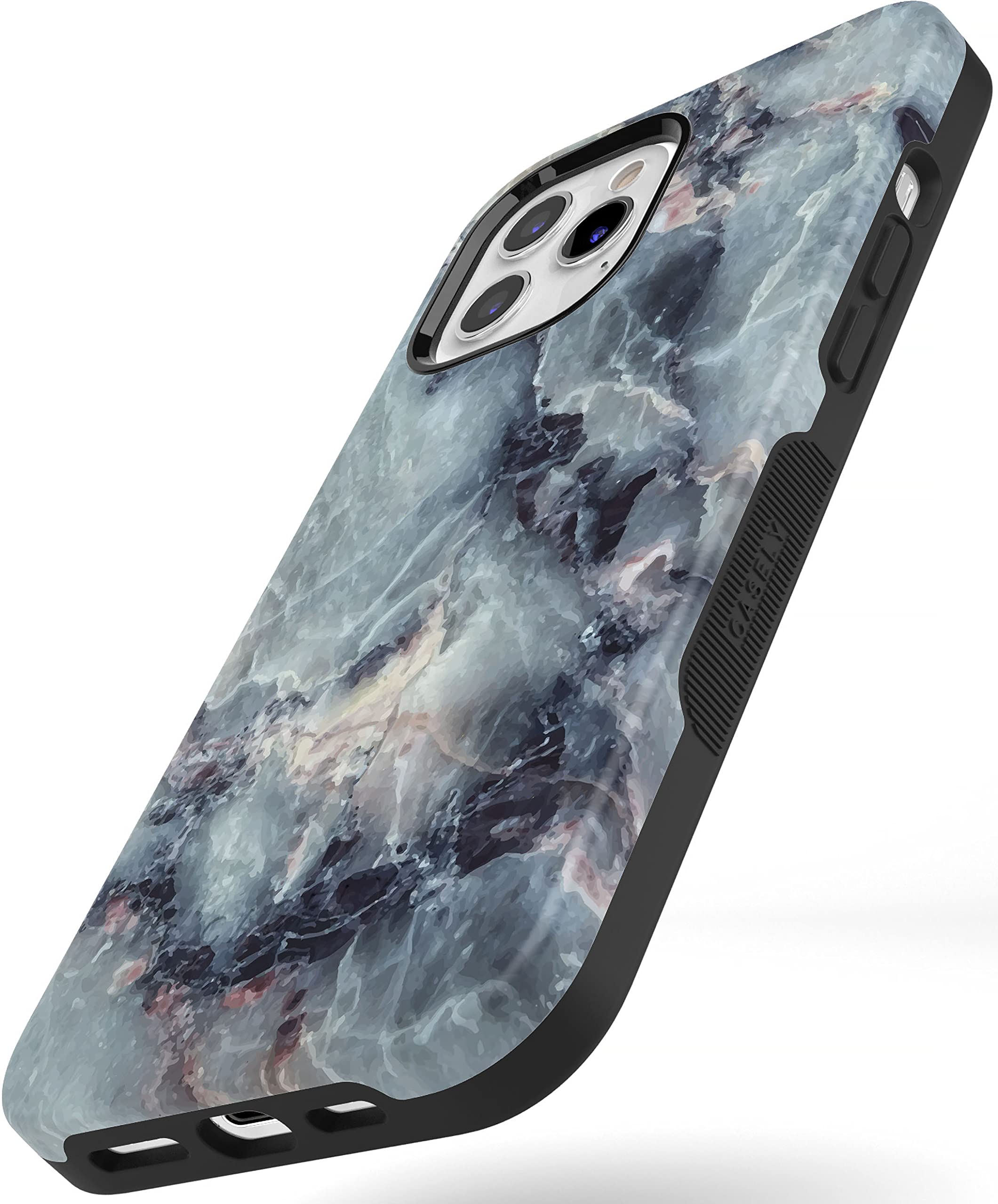 Casely iPhone 12 Pro Max Case with MagSafe Compatibility - Blue Marble Design Protective Phone Cover | Perfect for Everyday Use, Travel & Wireless Charging