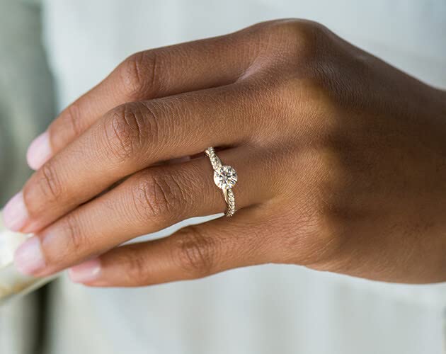 1 Carat Moissanite Engagement Ring for Women - 14k White Gold Twisting Infinity Pave Setting, Wedding Proposal, Anniversary Gift, Valentine's Day Present