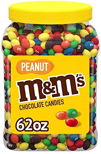 4-Pack MARL CR-Peanut Milk Chocolate Candy Bulk Jar (62 oz Each) - Delicious Snacks for Office, Parties & Gift Baskets