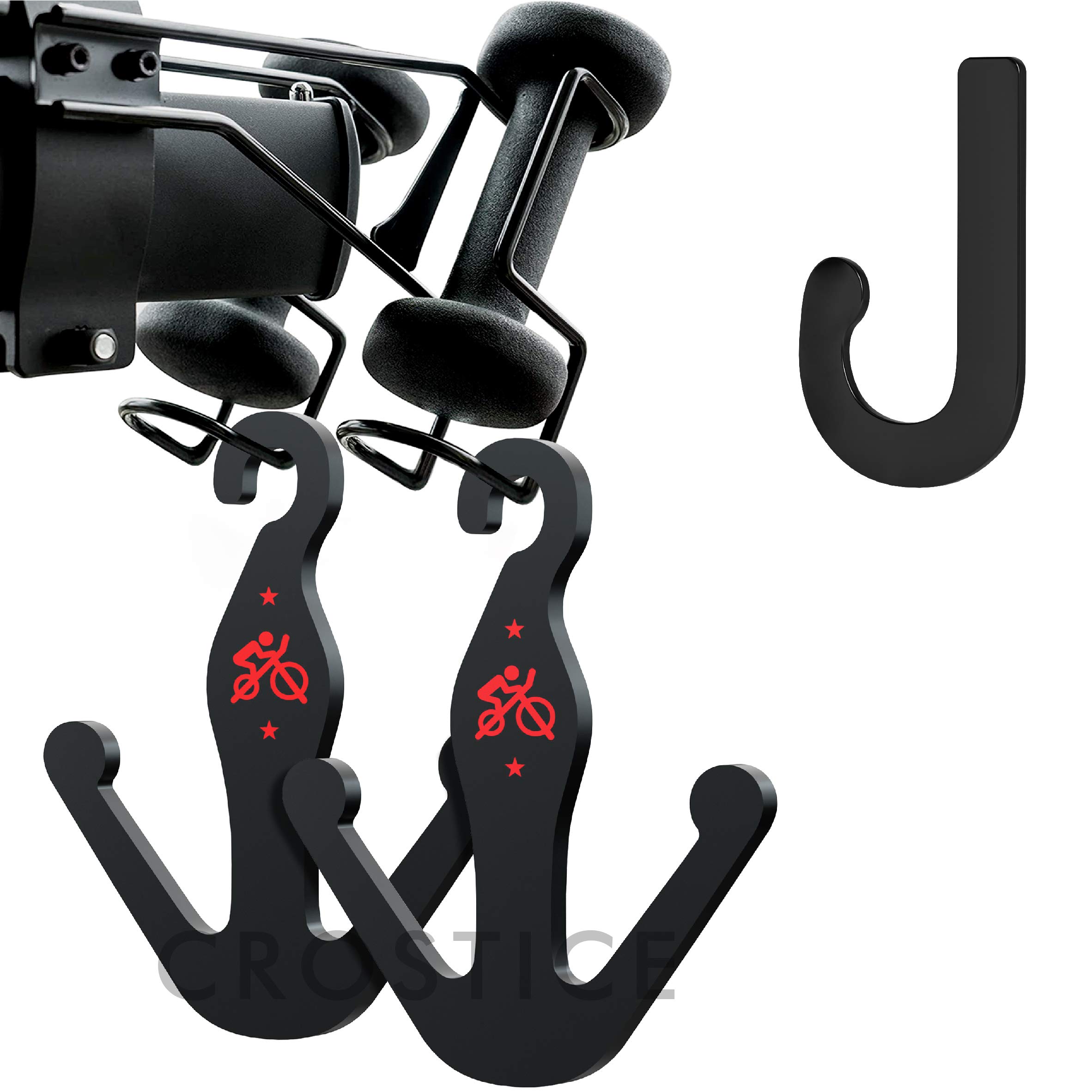 Crostice Black Acrylic Shoe Hangers for Peloton Bike & Bike+ - Matte Finish Accessories for Cycling Shoes Storage & Home Gym Organization