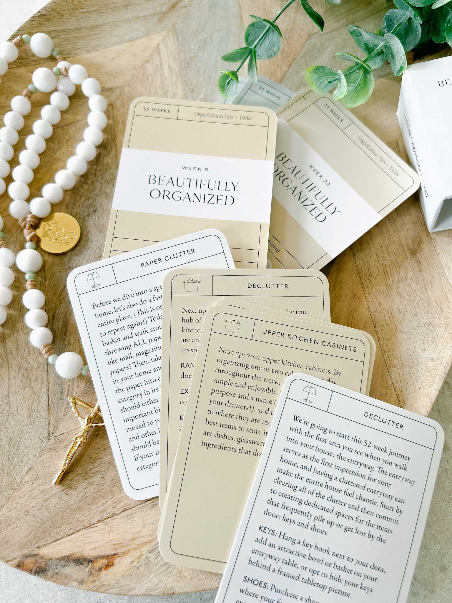 52 Weeks Beautifully Organized Card Deck - Daily Planning & Goal Setting for Productivity & Success