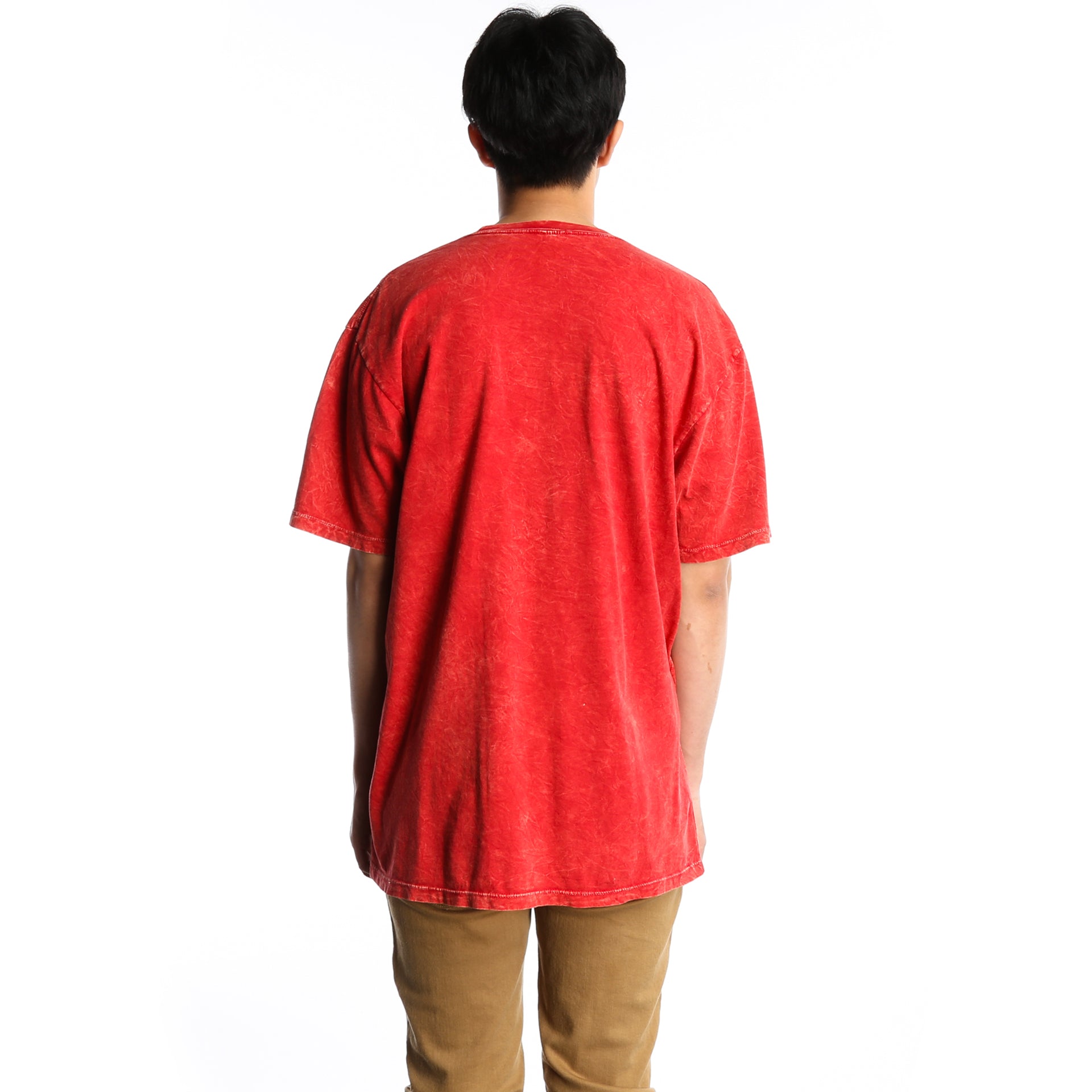 Huf Outline Box Logo Acid Wash T-Shirt - Red | Vintage Streetwear Style for Men & Women | Perfect for Casual Wear, Skateboarding & Urban Fashion
