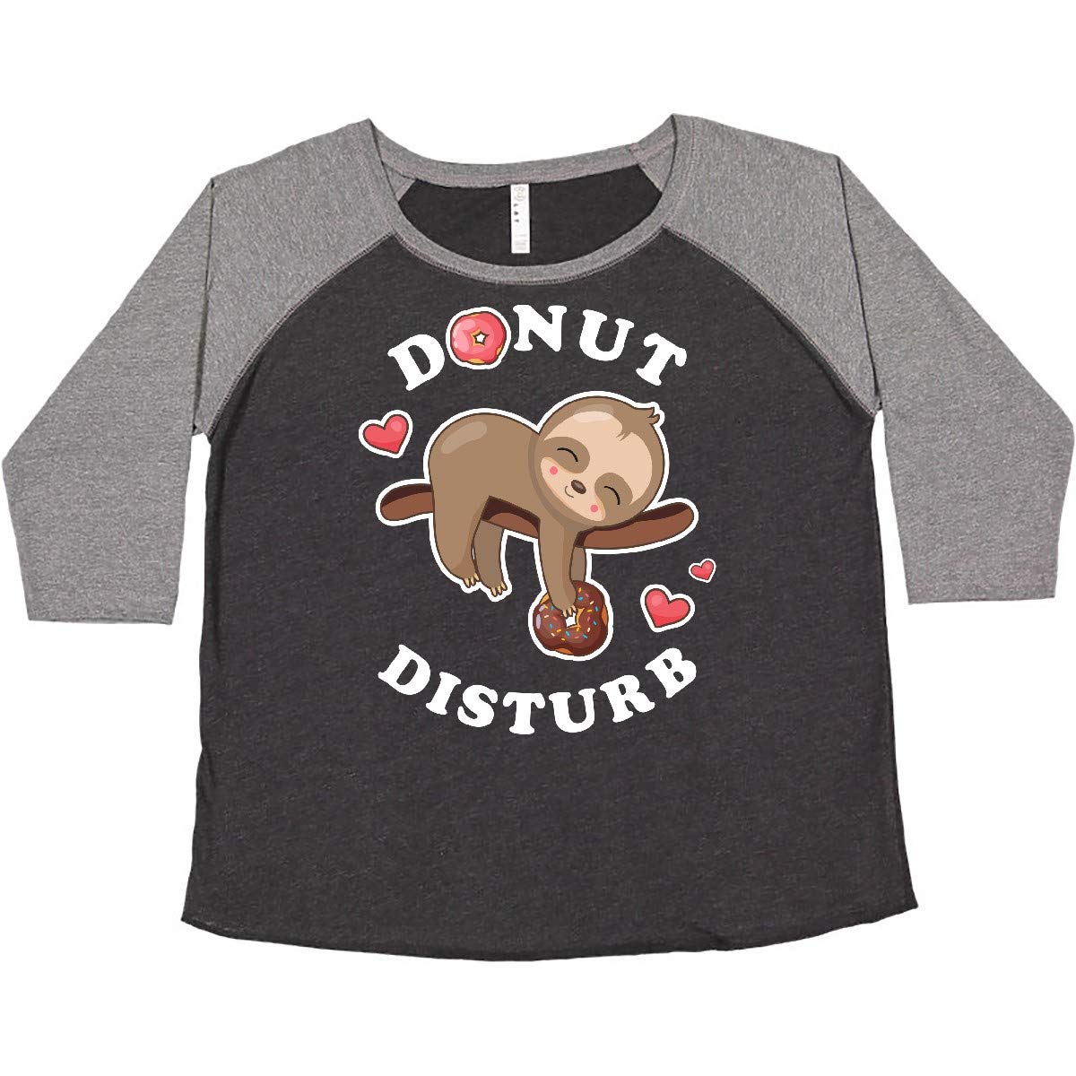 Inktastic Donut Disturb Sloth Women's Plus Size T-Shirt - Cute & Comfortable Graphic Tee for Casual Wear, Lounge & Sleep