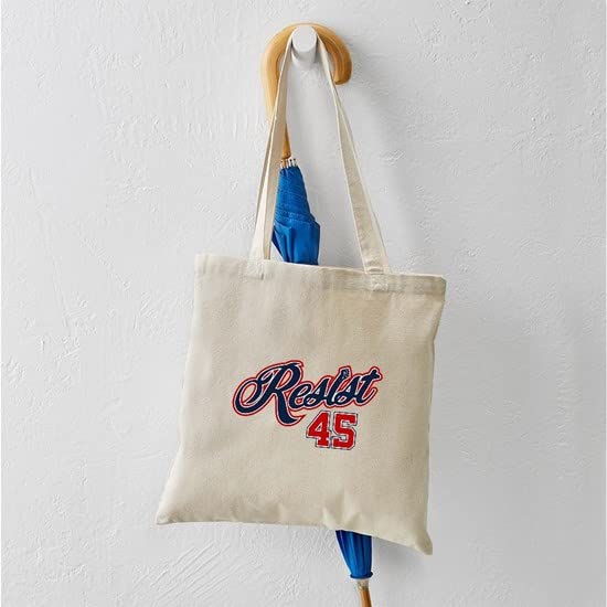 Resist 45 Natural Canvas Tote Bag - Eco-Friendly Reusable Shopping Bag for Groceries, Beach & Protest Rallies | CafePress