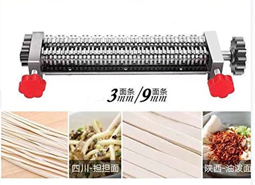 Stainless Steel Electric Pasta Maker Machine - 110V Noodle Cutter with 3mm & 9mm Blades for 240 Model | Perfect for Home Kitchen, Italian Restaurant & Fresh Pasta Making