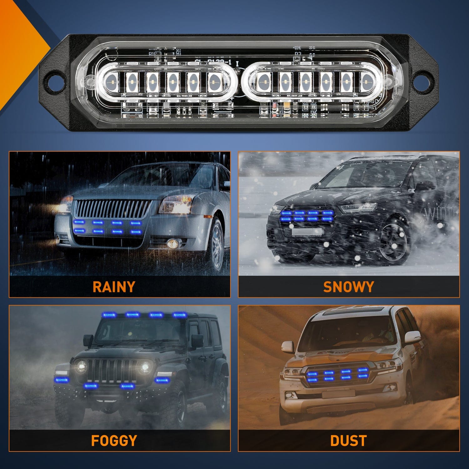 8PCS 12LED Blue Emergency Strobe Lights - High Visibility Warning Lights for Trucks, Vehicles, Emergency Kits & Safety Equipment - Perfect for Roadside Emergencies, Construction Zones & Hazard Warnings