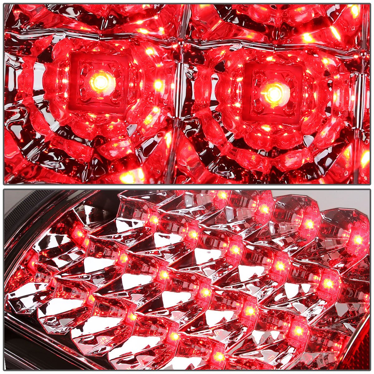 Auto Dynasty LED Tail Lights for 2002-2006 Dodge Ram 1500/2500/3500 - Red Clear Lens Brake Reverse Lamps (Pair) - Left & Right Side Chrome Housing - Upgrade for Night Driving & Enhanced Safety