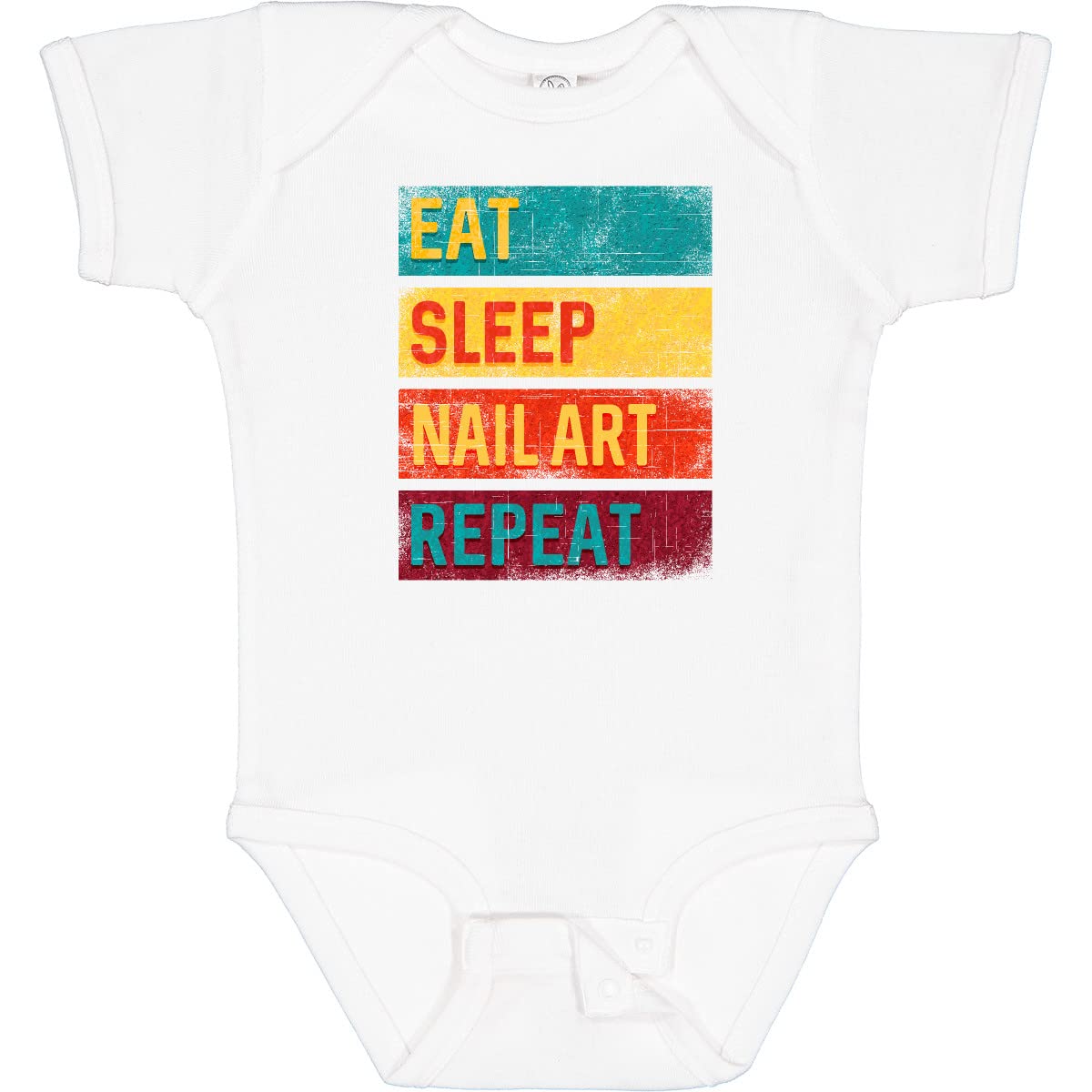 Inktastic Nail Tech Eat Sleep Nail Art Repeat Baby Bodysuit - Cute Graphic Onesie for Infants & Toddlers - Perfect Gift for Nail Artists & Salon Lovers - Great for Playdates, Photoshoots & Everyday Wear