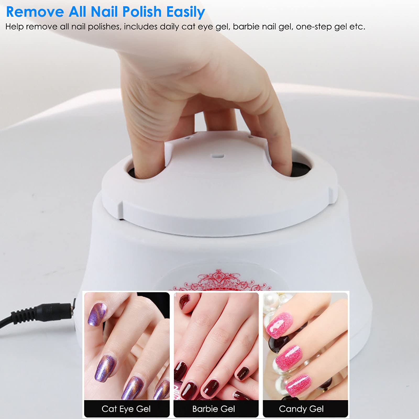 Electric Nail Polish Steam Remover Machine - Professional Nail Art Salon Tool for Fast & Gentle Polish Removal | Perfect for Home & Salon Use, Manicures & Pedicures