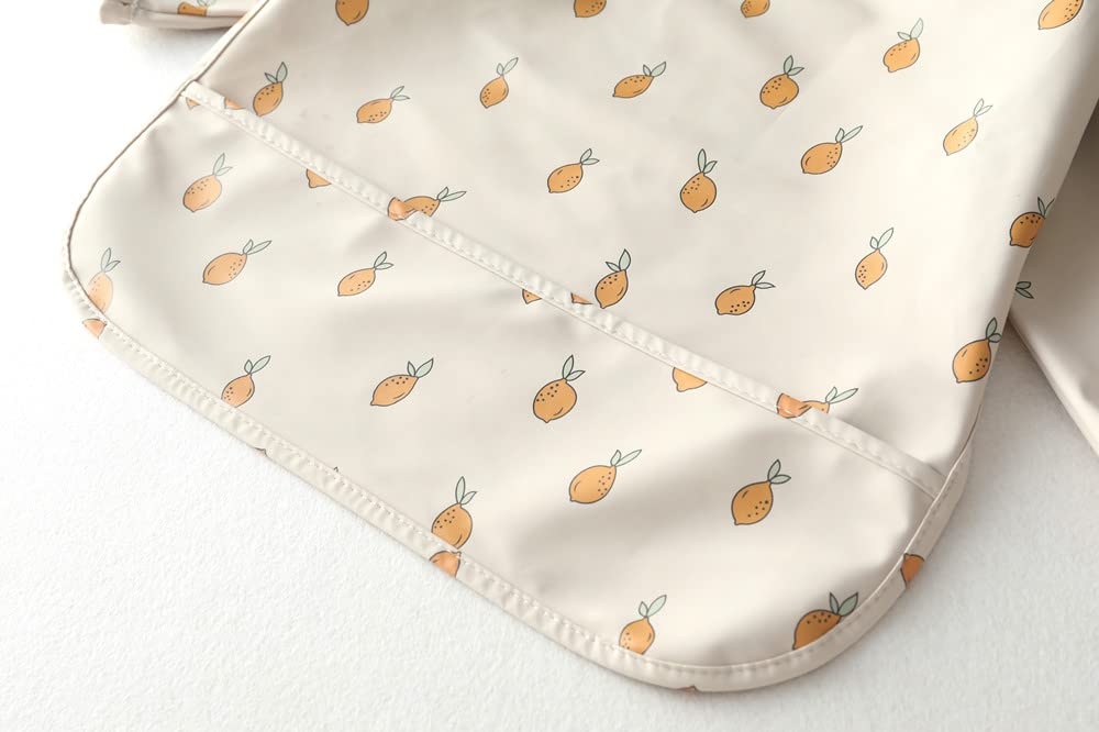 Waterproof Baby Bibs for Infants & Toddlers - Long Sleeve Feeding Bib with Food Catcher | Super Soft, Wipe Clean | Perfect for Messy Mealtime & Baby-Led Weaning