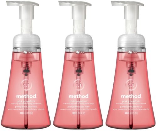 Method Foaming Hand Soap Refill - Pink Grapefruit Scent, 10 Ounce (3-Pack) | Gentle & Moisturizing Hand Wash for Kitchen, Bathroom & Office